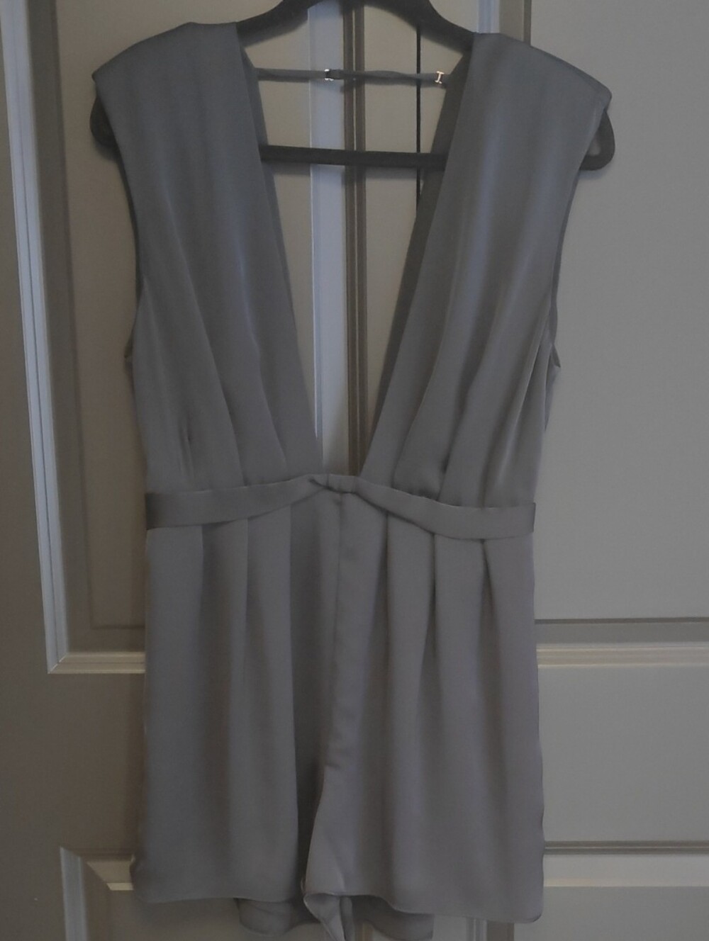 Ramy Brook Plunge Neck Black Sleeveless Women's Romper